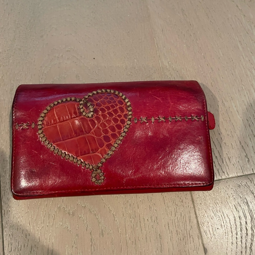 Brighton Red Heart Checkbook Wallet - Picture 2 of 4